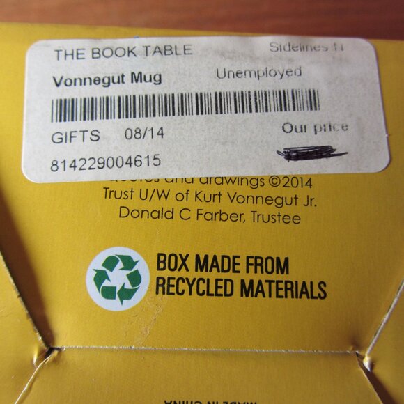 kurt vonnegut mug NIB discontinued 2014 unemployed philosophers guild (W5381) - Picture 13 of 13